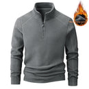 Men's Stand Collar Half-zip Long Sleeve Fleece Sweatshirt