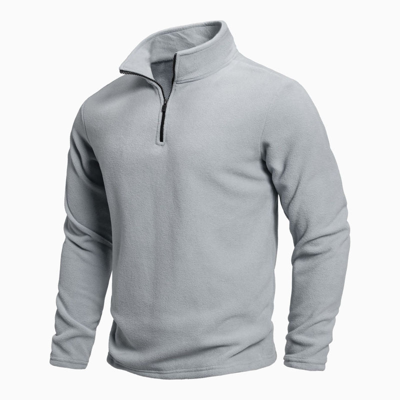 Men's Stand Collar Half-zip Long Sleeve Pullover Sweatshirt