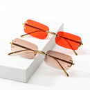 Retro Square Sunglasses Fashion Frameless Trendy Sunglasses