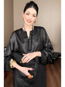 Spring And Autumn New Season Elegant Loose Slim Solid Color Dress