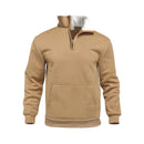 Casual Outdoor High Neck Half-Zip Pocket Long Sleeve Sweatshirt