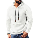 Casual Hooded Men's Checkered Pullover Sweatshirt With Large Pockets