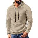 Casual Hooded Men's Checkered Pullover Sweatshirt With Large Pockets