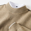 Men's Wavy Patterned Jacket Stand Collar Fashion Sweater