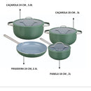 Jogo De Panelas Indução 4 Peças Verde