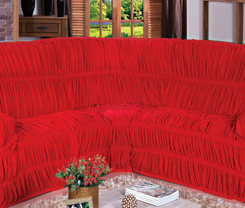 Capa Sofa De Canto Tecido Malha Gel Várias Cores Até 6 Lugar