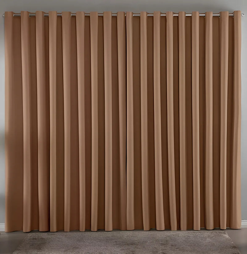 Cortina Blackout Liso 4 Metros X2,80m Blecaute Bloqueia 100% Cor Avelã