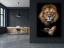 Quadro Grande Decoração Para Quarto Sala 130x90 Leão De Juda Cor Preto/Dourado Cor da armação Impress˜ao infinita