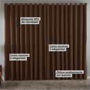 Cortina Blackout Em Tecido Grosso Tamanho 3 x 2.5m  Cor Marróm