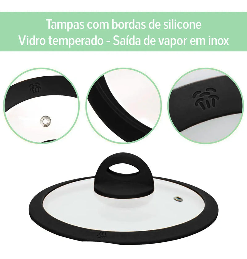 Jogo Panelas Indução Cerâmica Viena 5 Peças Casambiente