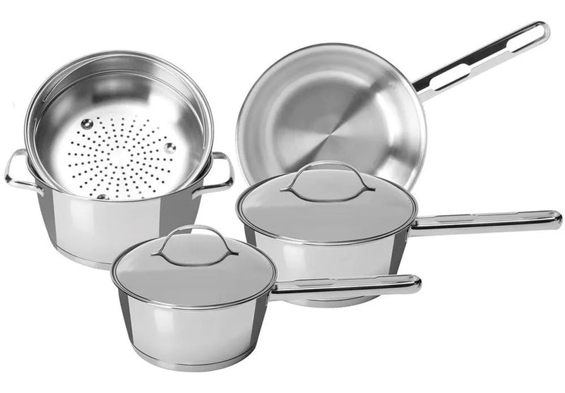 Jogo de Panelas em Aço Inox com Fundo Triplo 5 Peças