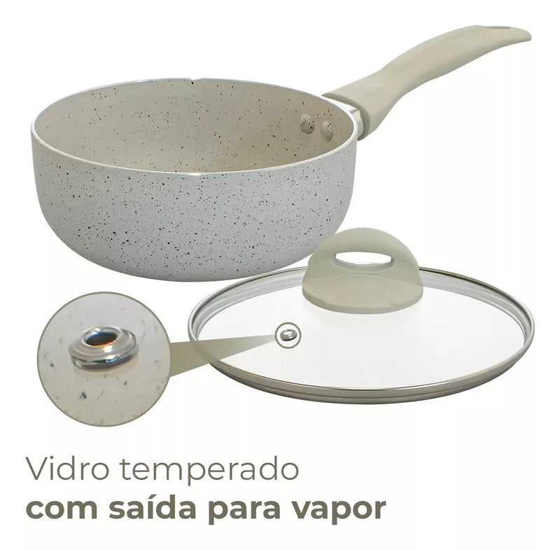 Jogo de Panelas Antiaderente Cerâmica Ibiza 8 Peças Casambiente