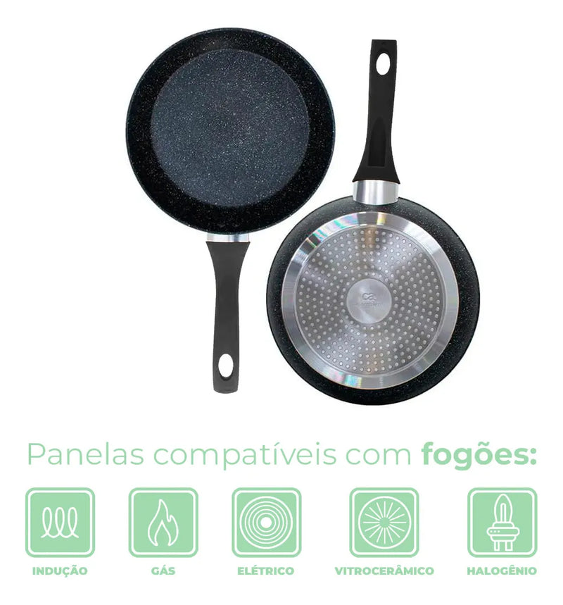 Jogo Panelas Indução Cerâmica Viena 5 Peças Casambiente