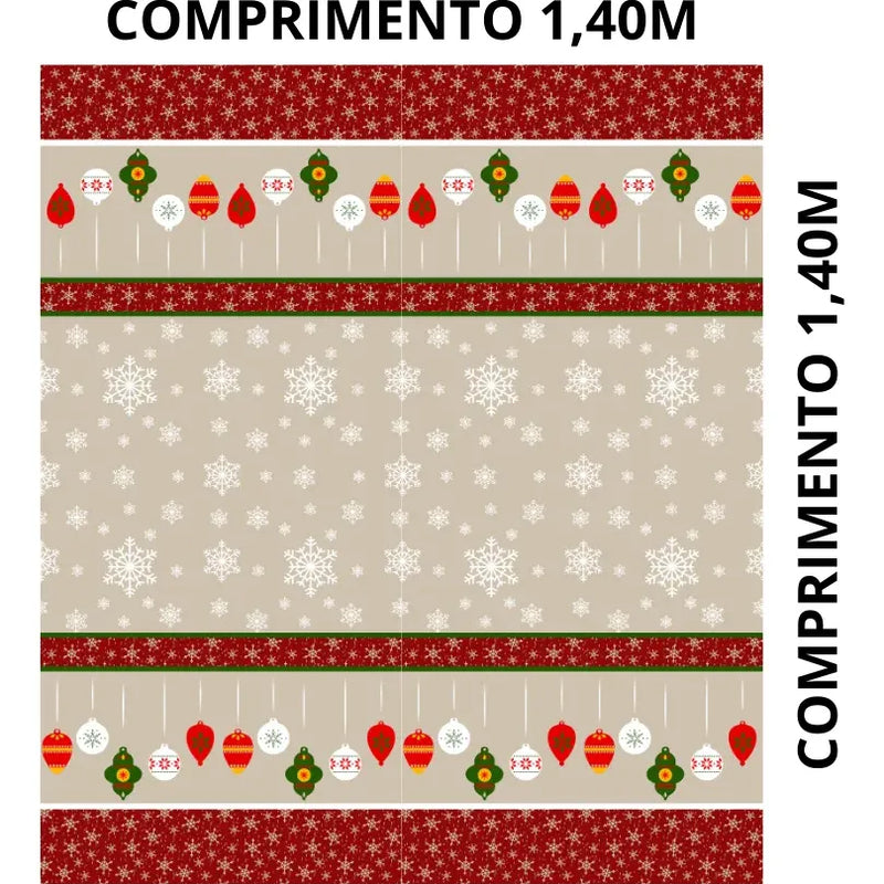Toalha De Mesa Linhão Quadrada 4 Lugares Natalina 1,40x1,40 Cor Enfeites Natalinos