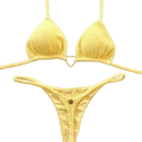 Biquíni Feminino de Crochê Amarelo - Modelo Confortável com Ajuste e Acabamento Sofisticado