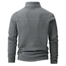 Men's Stand Collar Half-zip Long Sleeve Fleece Sweatshirt
