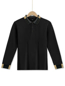 Long Sleeve Lapel Men's Solid Color Button Casual Business