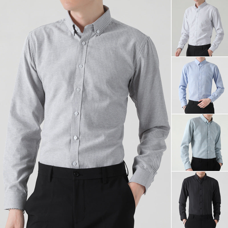 Casual Men's Long-sleeved Stylish Striped Shirt