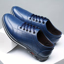 Men's Lace-up Sneakers - Casual PU Leather Walking Shoes - Comfortable And Breathable