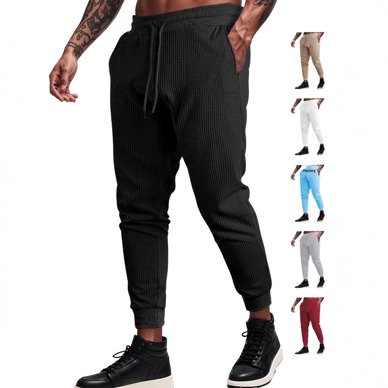 Men's Casual Loose Breathable Solid Color Drawstring Pants