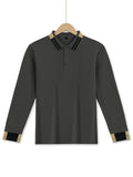 Long Sleeve Lapel Men's Solid Color Button Casual Business