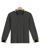 Long Sleeve Lapel Men's Solid Color Button Casual Business