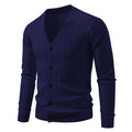Men's Casual Knit Fashion Cable Loose V-Neck Cardigan Sweater Coat