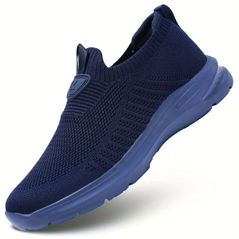 Men's Stylish Slip On Comfy Running Shoes: Breathable & Durable Non-Slip Shock Absorption Sneakers For Jogging, Walking & Hiking!