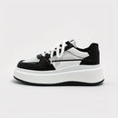 Women's Breathable Mesh Sneakers, Solid Lace Up Platform Skate Shoes, Thick Soled Platform Casual Sneakers