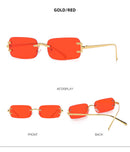 Retro Square Sunglasses Fashion Frameless Trendy Sunglasses