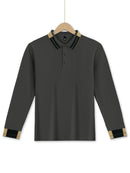Long Sleeve Lapel Men's Solid Color Button Casual Business