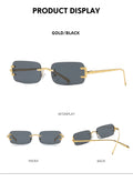 Retro Square Sunglasses Fashion Frameless Trendy Sunglasses