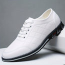 Men's Lace-up Sneakers - Casual PU Leather Walking Shoes - Comfortable And Breathable