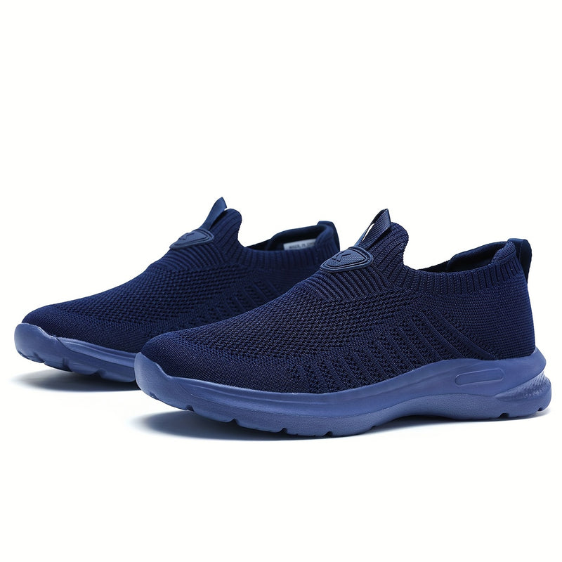 Men's Stylish Slip On Comfy Running Shoes: Breathable & Durable Non-Slip Shock Absorption Sneakers For Jogging, Walking & Hiking!