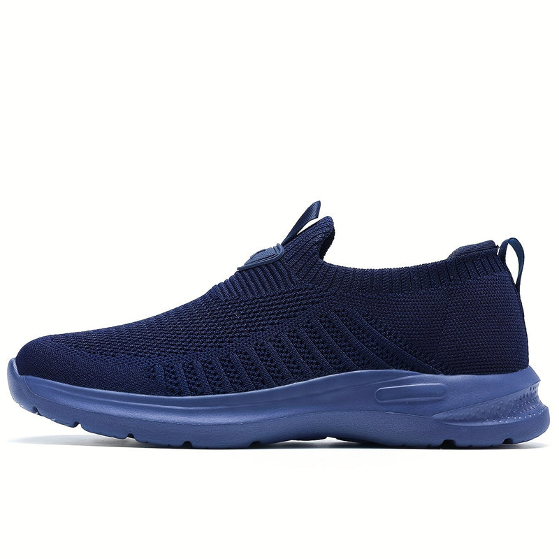 Men's Stylish Slip On Comfy Running Shoes: Breathable & Durable Non-Slip Shock Absorption Sneakers For Jogging, Walking & Hiking!