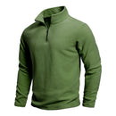 Men's Stand Collar Half-zip Long Sleeve Pullover Sweatshirt