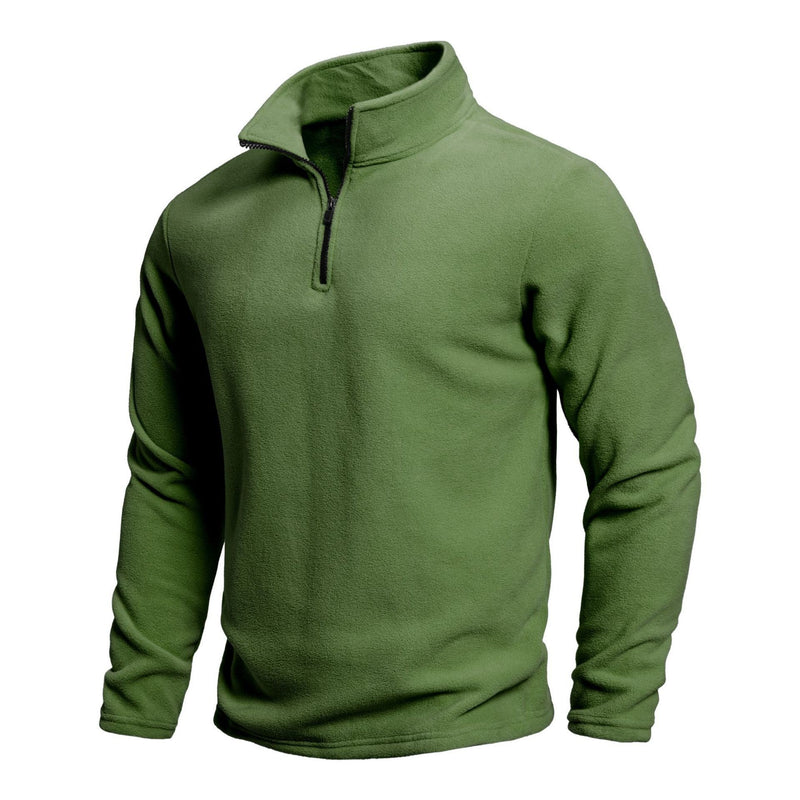 Men's Stand Collar Half-zip Long Sleeve Pullover Sweatshirt