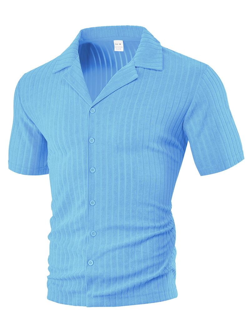 Loose Casual Breathable Lapel Men's Short Sleeve