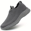 Men's Stylish Slip On Comfy Running Shoes: Breathable & Durable Non-Slip Shock Absorption Sneakers For Jogging, Walking & Hiking!