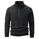 Men's Stand Collar Half-zip Long Sleeve Fleece Sweatshirt