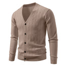 Men's Casual Knit Fashion Cable Loose V-Neck Cardigan Sweater Coat