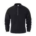 Men's Casual Pullover Jacquard Fleece Stand-up Collar Sweatshirt