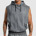 Men's Fashion Distressed All-over Printed Floral Sleeveless Hooded Top