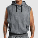 Men's Fashion Distressed All-over Printed Floral Sleeveless Hooded Top
