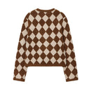 Fashion Temperament Women's Clothing Wholesale Diamond Jacquard Knitted Coat