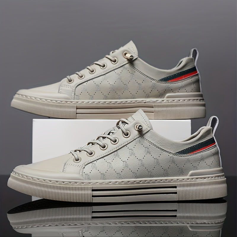 Men's Trendy Solid Skate Shoes, Comfy Non Slip Casual Sneakers For Men's Outdoor Activities