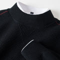 Men's Wavy Patterned Jacket Stand Collar Fashion Sweater