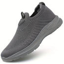 Men's Stylish Slip On Comfy Running Shoes: Breathable & Durable Non-Slip Shock Absorption Sneakers For Jogging, Walking & Hiking!