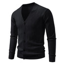 Men's Casual Knit Fashion Cable Loose V-Neck Cardigan Sweater Coat