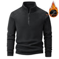 Men's Stand Collar Half-zip Long Sleeve Fleece Sweatshirt
